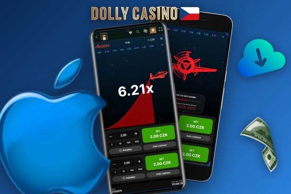 Herní rozhraní Aviator v Dolly Casino s tlačítkem Cash Out a panelem sázek