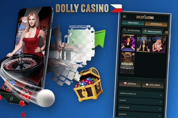 Hráč v kavárně prohlíží sloty v mobilní aplikaci Dolly Casino